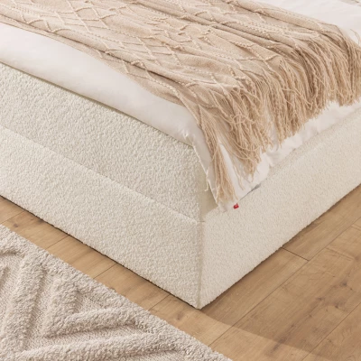 Manželská kontinentální postel 200x200 GADALUPA - smetanová + topper