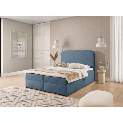 Manželská kontinentální postel 200x200 GADALUPA - modrá + topper