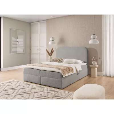 Manželská kontinentální postel 180x200 GADALUPA - světle šedá + topper