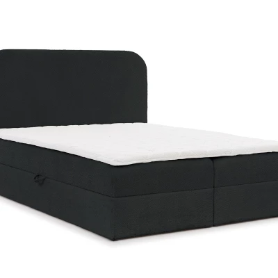 Manželská kontinentální postel 180x200 GADALUPA - černá + topper