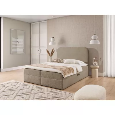 Manželská kontinentální postel 180x200 GADALUPA - šedá + topper