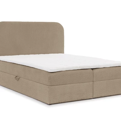 Manželská kontinentální postel 160x200 GADALUPA - šedá + topper