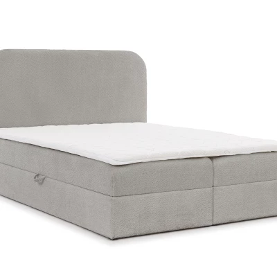 Manželská kontinentální postel 140x200 GADALUPA - světle šedá + topper