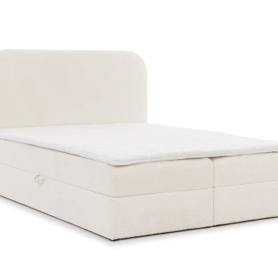 Manželská kontinentální postel 140x200 GADALUPA - smetanová + topper