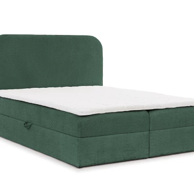 Jednolůžková kontinentální postel 120x200 GADALUPA - láhvově zelená + topper