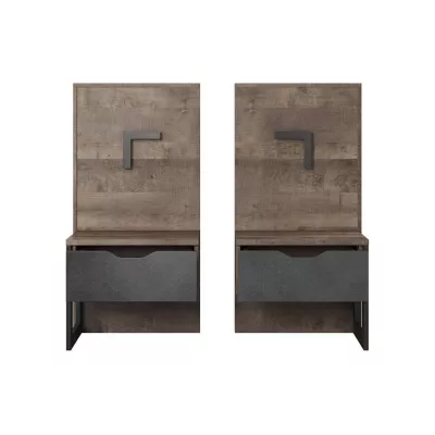 Set 2x noční stolek GORDO - dub sand grande / matera + LED osvětlení ZDARMA