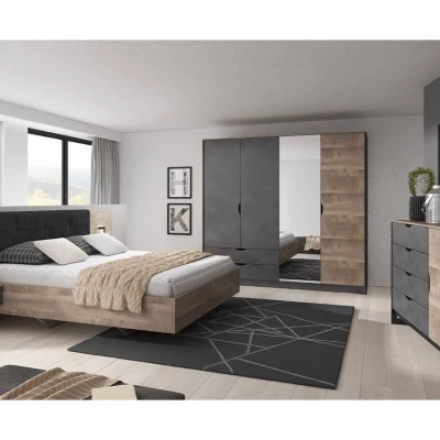 Set 2x noční stolek GORDO - dub sand grande / matera + LED osvětlení ZDARMA