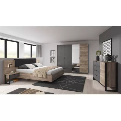 Set 2x noční stolek GORDO - dub sand grande / matera + LED osvětlení ZDARMA