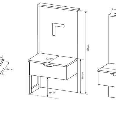 Set 2x noční stolek GORDO - dub sand grande / matera + LED osvětlení ZDARMA
