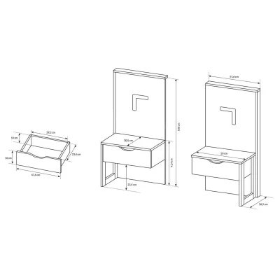 Set 2x noční stolek GORDO - dub sand grande / matera + LED osvětlení ZDARMA