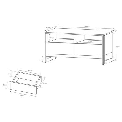 Konferenční stolek GORDO - dub sand grande / matera