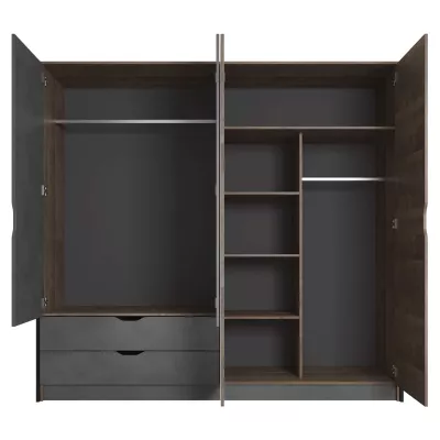 Šatní skříň se zrcadlem 220 cm GORDO - dub sand grande / matera