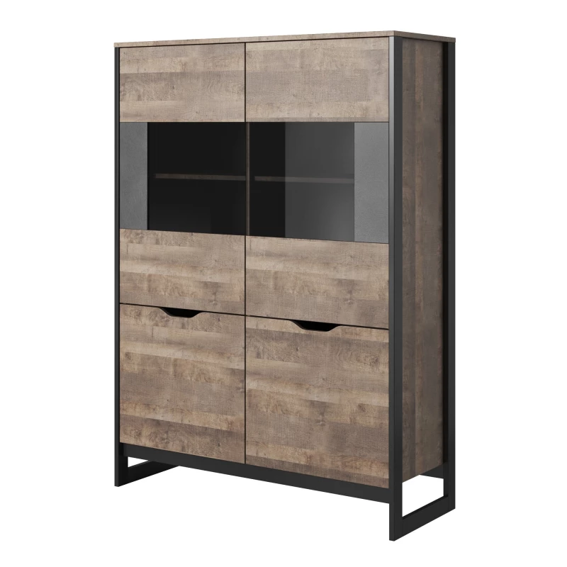 Široká vitrína GORDO - dub sand grande / matera