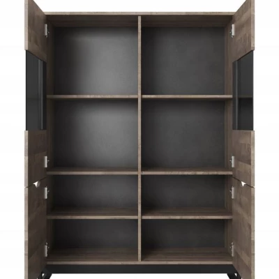 Široká vitrína GORDO - dub sand grande / matera