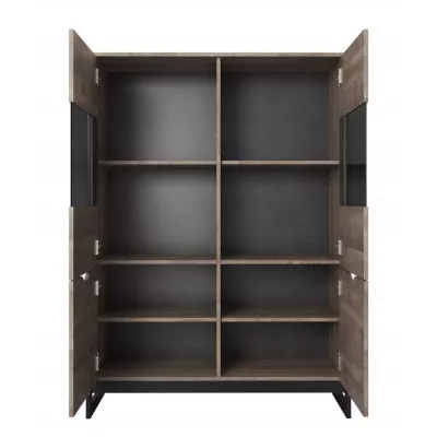 Široká vitrína GORDO - dub sand grande / matera