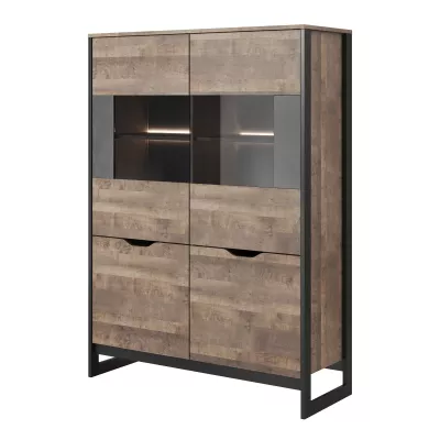 Široká vitrína GORDO - dub sand grande / matera