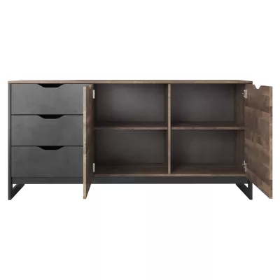 Široká kombinovaná komoda GORDO - dub sand grande / matera