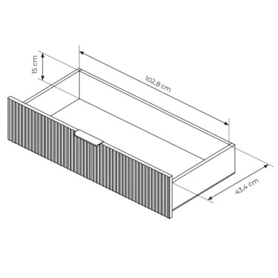 Velká zrcadlová šatní skříň 220 cm BRENT - dub baltic / černá