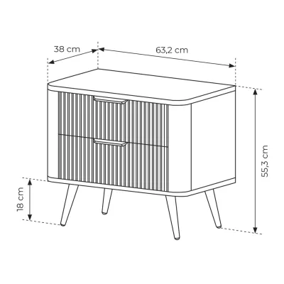 Noční stolek MOODY - černý