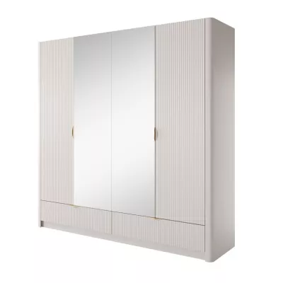 Velká zrcadlová šatní skříň 209 cm MOODY - béžová