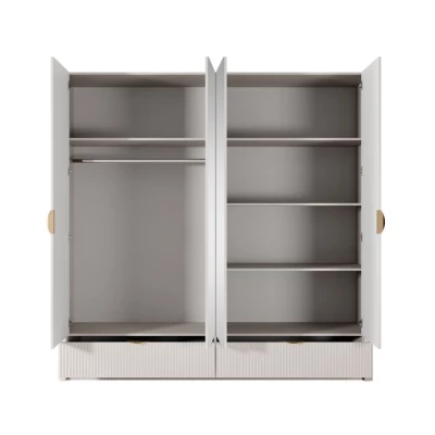 Velká zrcadlová šatní skříň 209 cm MOODY - béžová