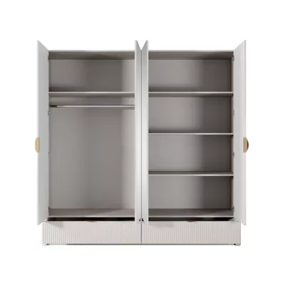 Velká zrcadlová šatní skříň 209 cm MOODY - béžová