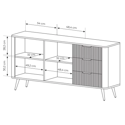 Široká kombinovaná komoda MOODY - béžová