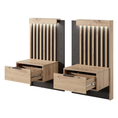 Set 2x noční stolek REFORM - dub artisan / antracitový