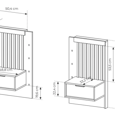 Set 2x noční stolek REFORM - dub artisan / antracitový