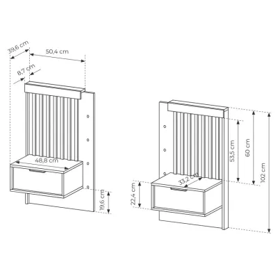 Set 2x noční stolek REFORM - dub artisan / antracitový