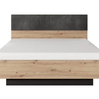 Manželská postel s úložným prostorem 160x200 REFORM - dub artisan / antracitová