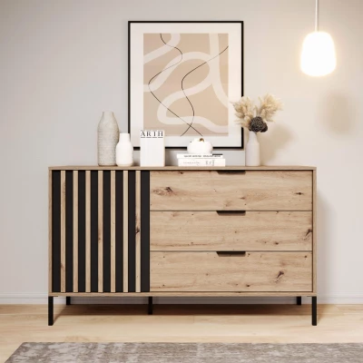 Kombinovaná komoda REFORM - dub artisan / antracitová