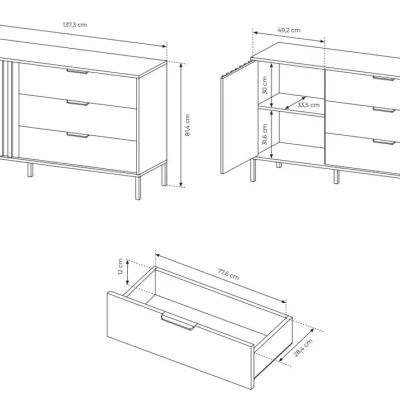 Kombinovaná komoda REFORM - dub artisan / antracitová