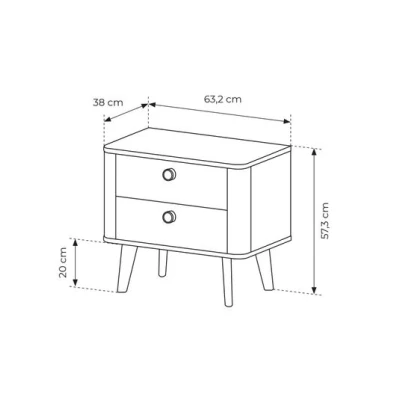 Stolek k posteli TROY - dub barista