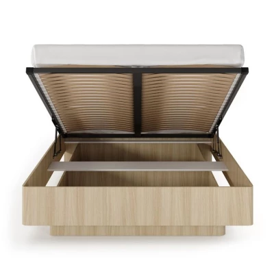 Manželská postel s úložným prostorem 160x200 TROY - dub barista