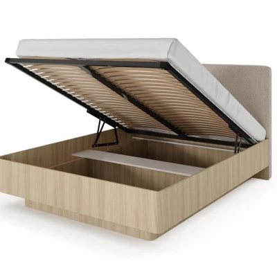 Manželská postel s úložným prostorem 160x200 TROY - dub barista