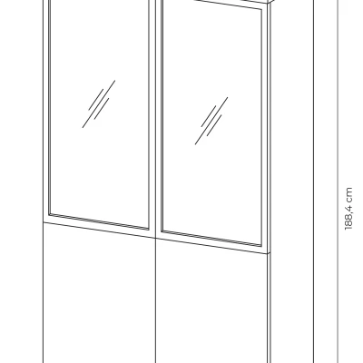 Vysoká vitrína DEMOPOLIS - dub evoke / černá + LED osvětlení ZDARMA