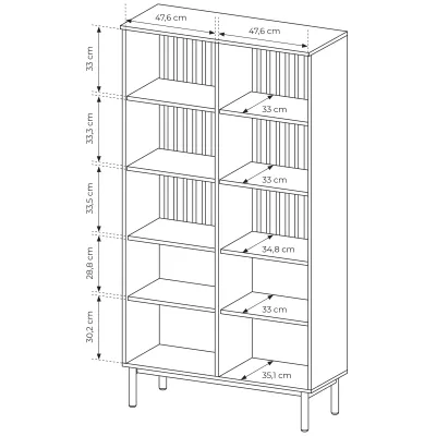 Vysoká vitrína DEMOPOLIS - dub evoke / černá + LED osvětlení ZDARMA