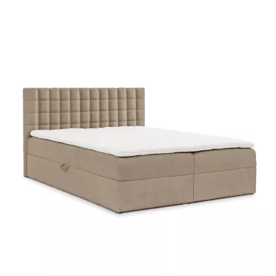 Manželská boxspringová postel 200x200 SALOMA - šedá + topper