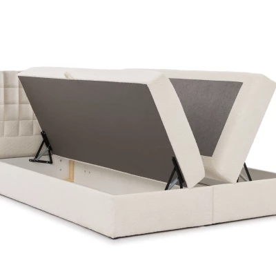 Manželská boxspringová postel 200x200 SALOMA - hnědá + topper