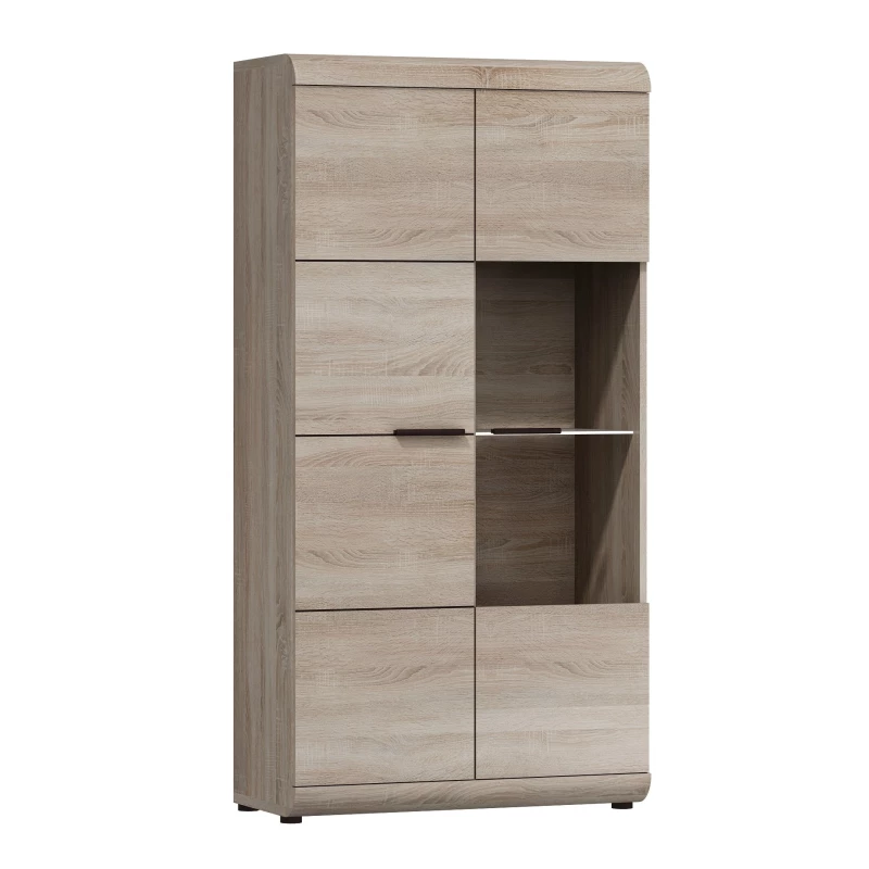 Úzká vitrína do obývacího pokoje LUVERNE - dub sonoma