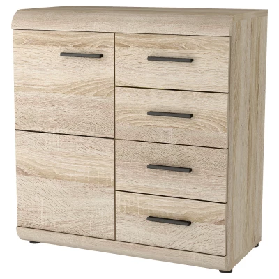 Kombinovaná úzká komoda LUVERNE - dub sonoma