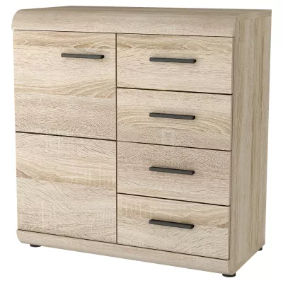 Kombinovaná úzká komoda LUVERNE - dub sonoma