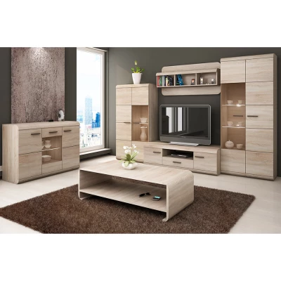 Kombinovaná úzká komoda LUVERNE - dub sonoma