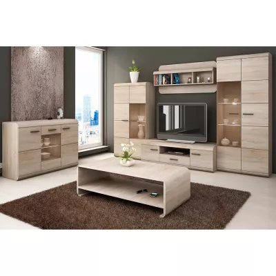 Kombinovaná úzká komoda LUVERNE - dub sonoma