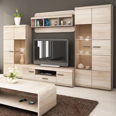 Kombinovaná úzká komoda LUVERNE - dub sonoma