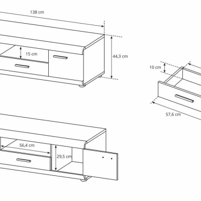 Obývací stěna LUVERNE - dub sonoma