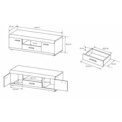 Obývací stěna LUVERNE - dub sonoma