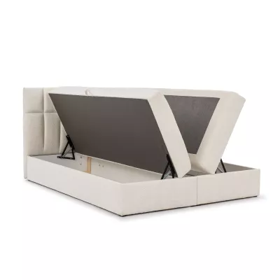 Manželská čalouněná postel 200x200 ALIBINA - šedá + topper