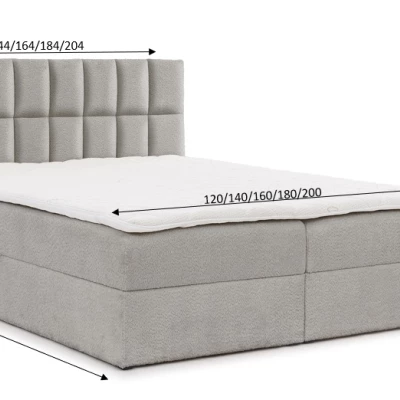 Manželská čalouněná postel 200x200 ALIBINA - láhvově zelená + topper